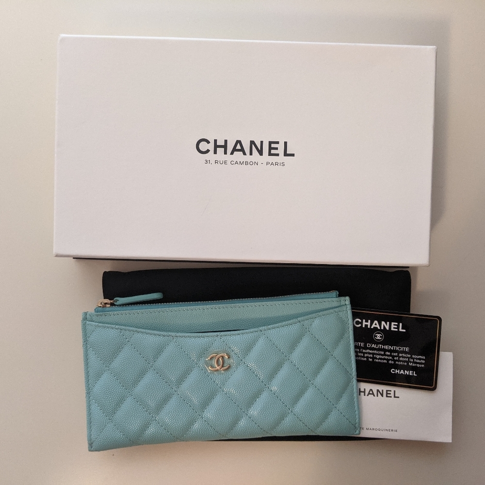 (SOLD) Chanel 19C Tiffany Blue Long Wallet
